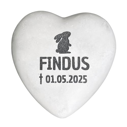 Personalisiertes Kaninchen, Hasen Grabherz mit Name – Grabschmuck mit Gravur | 13 cm Steinguss Herz | Andenken, Grabstein, wetterfest Personalisiertes Kaninchen, Hasen Grabherz mit Name – Grabschmuck mit Gravur | 13 cm Steinguss Herz | Andenken, Grabstein, wetterfest von Radami