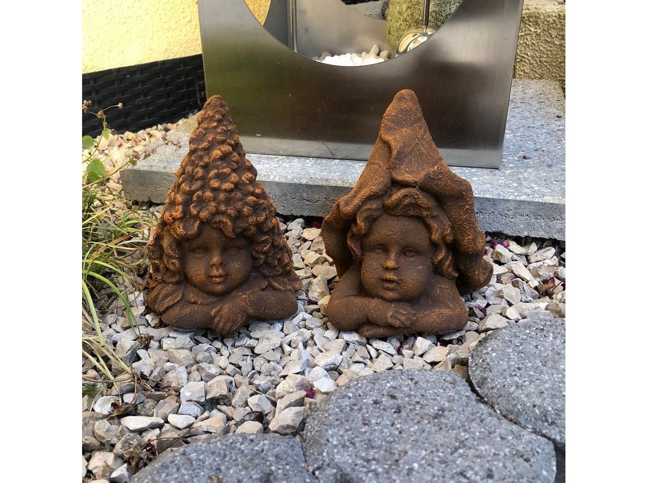 Radami Dekofigur Steinfigur Elfe Gartenfigur Gartendeko Elfenpaar von Radami