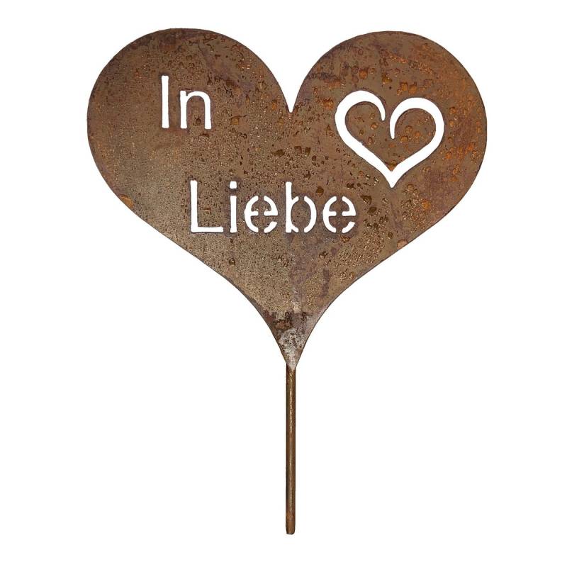 Radami Dekoobjekt Edelrost Grabherz Trauerherz Herz Spruch In Liebe von Radami