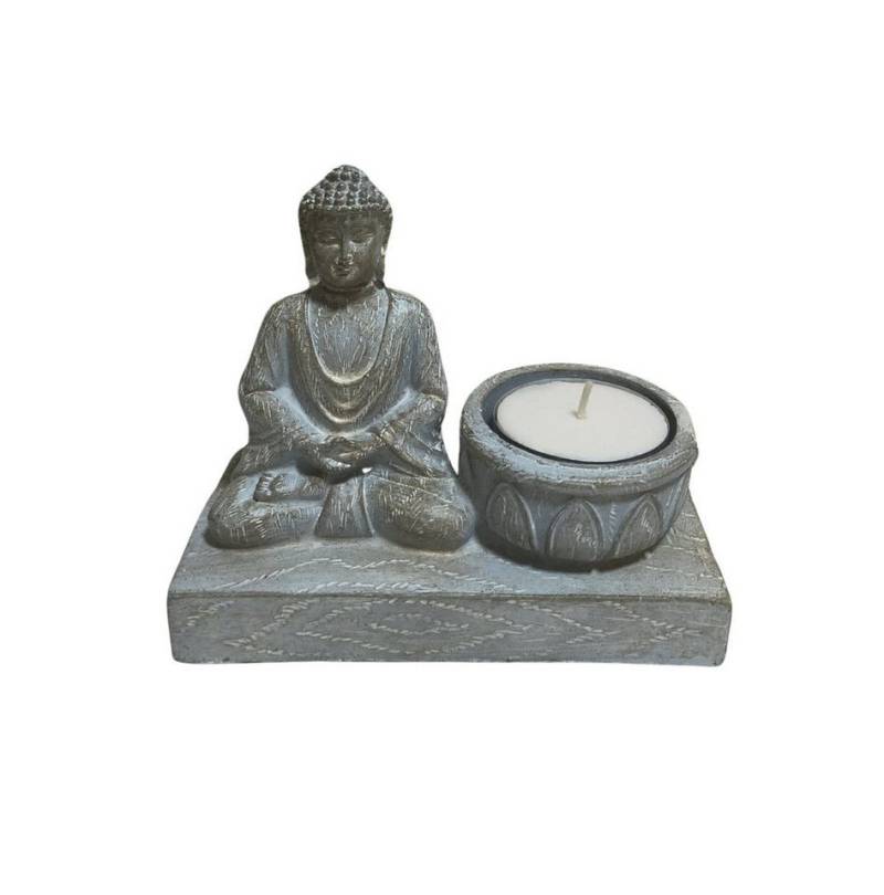 Radami Buddhafigur Buddha links Teelichthalter Kerzenhalter Kerzenständer Teelicht Halter von Radami