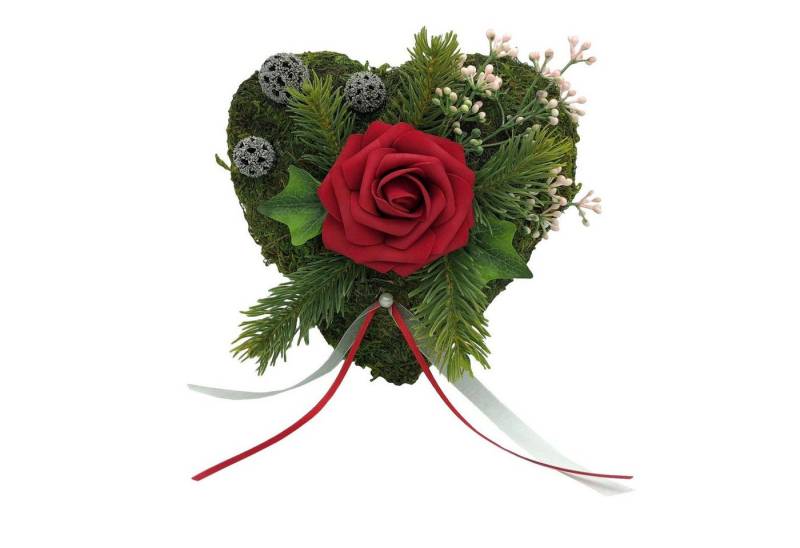 Radami Gartenfigur Grabgesteck Grabschmuck Moosherz Grabherz Trauerherz Grab Herz Gestec von Radami