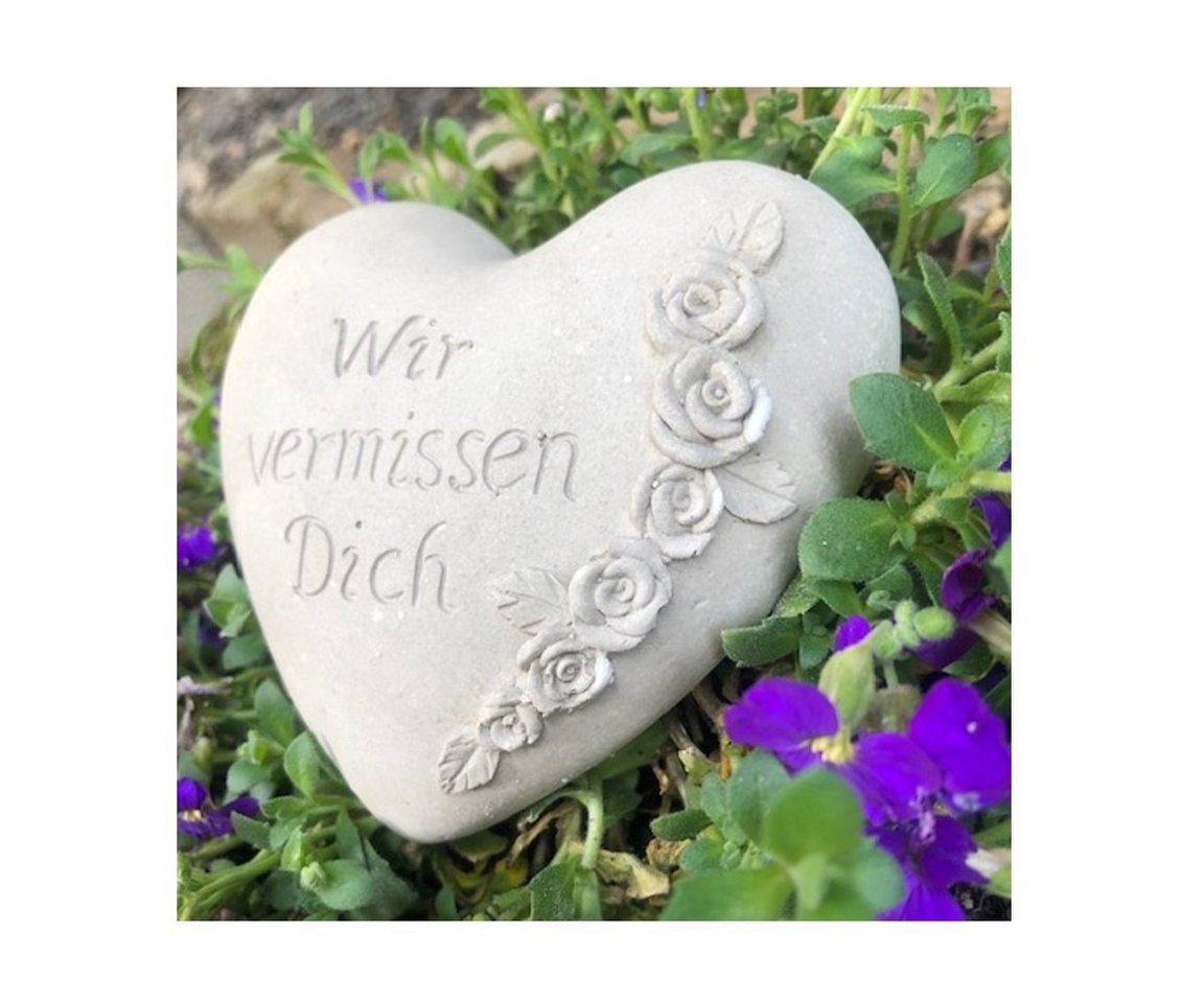 Radami Gartenfigur Grabherz "Wir vermissen Dich" 10cm, Handarbeit Radami Gartenfigur Grabherz "Wir vermissen Dich" 10cm, Handarbeit von Radami