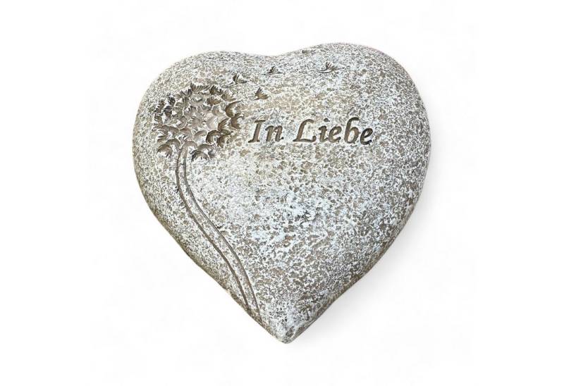 Radami Gartenfigur Herz Grabherz - In Liebe - Grabschmuck Grabdekoration mit Sockel 10cm von Radami