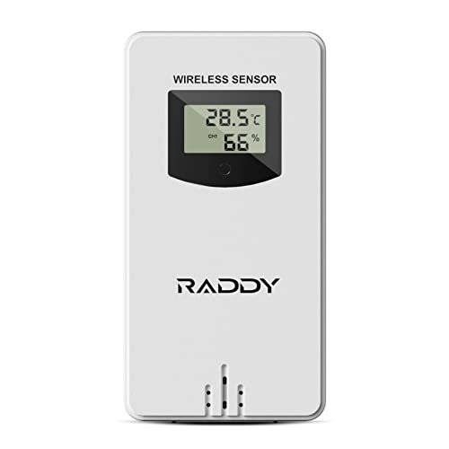 Raddy R3 Indoor Outdoor Funk-Fernbedienungssensor, für WF-55C PRO DT6 WM6 Heim-Wetterstation von Raddy