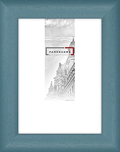 Holz-Bilderrahmen Parma, Bildformat: 28 x 35 cm, Blau, Echtglas von PANORAHMA BILDERRAHMEN