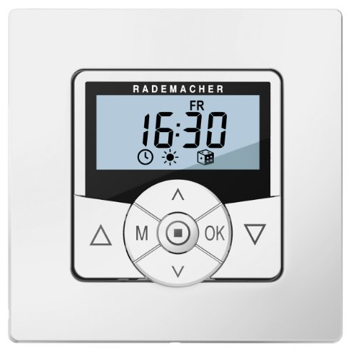 Rademacher Troll Comfort 3D Zeitschaltuhr 5635-UW, 3-Draht-Technik, Steuerung Rollladenmotor mit Raffstore-Funktion, Astroprogramm und Zufallsfunktion, für Rollladen, Ultraweiß/Weiß von Rademacher