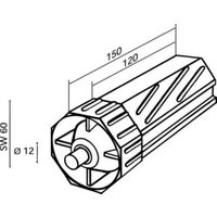 Rademacher Walzenkapsel Kunststoff SW60 Einsteckl.120mm 4030 von Rademacher