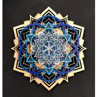 Lotus Mandala Wandkunst, Samen Des Lebens, Metatrons Würfel, Alabone Inlays, Heilige Geometrie von RadiantHeartsLLC
