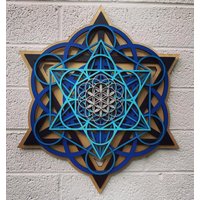 Sacred Cube Mandala 40 cm - Metatrons Würfel, Heilige Geometrie, Blume Des Lebens, Samen Merkaba von RadiantHeartsLLC