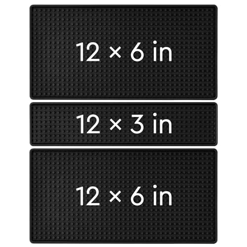 Radical Impact Premium-Barmatte (15,2 x 30,5 cm + 15,2 x 30,5 cm + 7,6 x 30,5 cm) Dicke, rutschfeste, ungiftige Gummi-Barmatte für Arbeitsplatte, Hausbar, Restaurants, Café-Bar-Matte (3 Stück, von Radical Impact