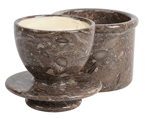 Butter-Lebensmittelbehälter, handgefertigt, Marmor, für kalte Butter, kein Kunststoff, nicht Stahl, französischer Stil, tief bedeckte Butter (Ozeanisch, 10,2 cm) von Radicaln