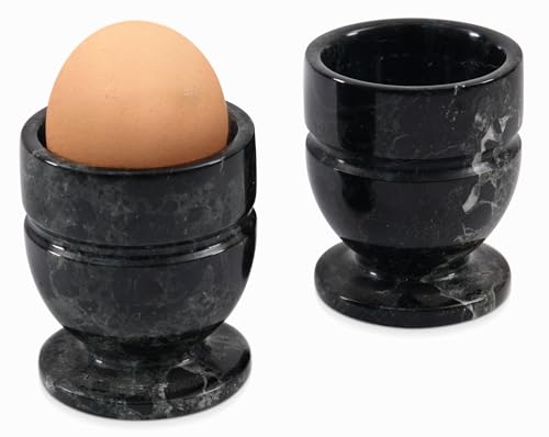 RADICALn Eierbecher, schwarz, 2er-Set, handgefertigte Eierhalter aus Marmor für den Küchentisch — ideale Küchenhelfer zur Aufbewahrung von Eiern — Küchenset von Radicaln