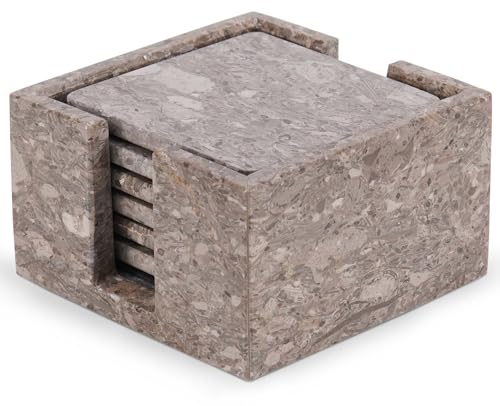 Marmor-Untersetzer, 8,9 cm, quadratisch, 8,9 cm, für Getränke mit Halter, Getränkeuntersetzer für Tischplatte und Couchtisch, ideale Heimdekoration, Hauseinweihungsgeschenke (Ozeanisch) von Radicaln