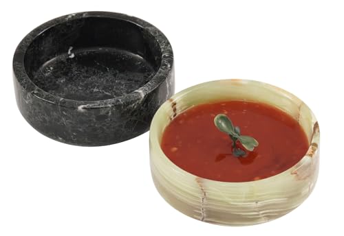 Radicaln Sauce Cups Grün & Schwarz Handmade Marble Dipping Bowl Cup Set - Pudding Cups, BBQ Sauce Container, Tomate Sauce Containers for Food - Dipping Sauce Cups for Kitchen Set von Radicaln