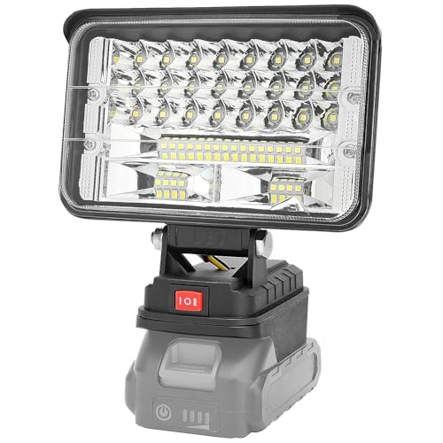 Radikor Akku Lampe für Makita 18V, 5 Inches 50W Kabellose Led Arbeitsleuchte Akku Tragbares Flutlichter Baustellen Lampe mit 2 Helligkeitseinstellungen, 2 USB-Aufladung (kein Akku) von Radikor
