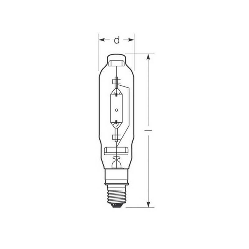 RADIUM Halogen-Metalldampflampe E40 1000W HRI-T D klar von Radium