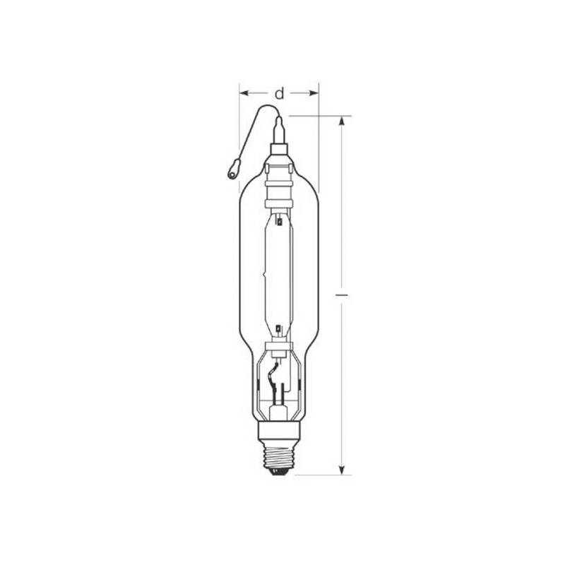 RADIUM Halogen-Metalldampflampe E40 2000W HRI-TS D klar von Radium