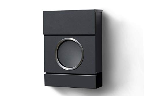 Radius Briefkasten Letterman MB anthrazit mit Zeitungsfach und Bullauge von Radius