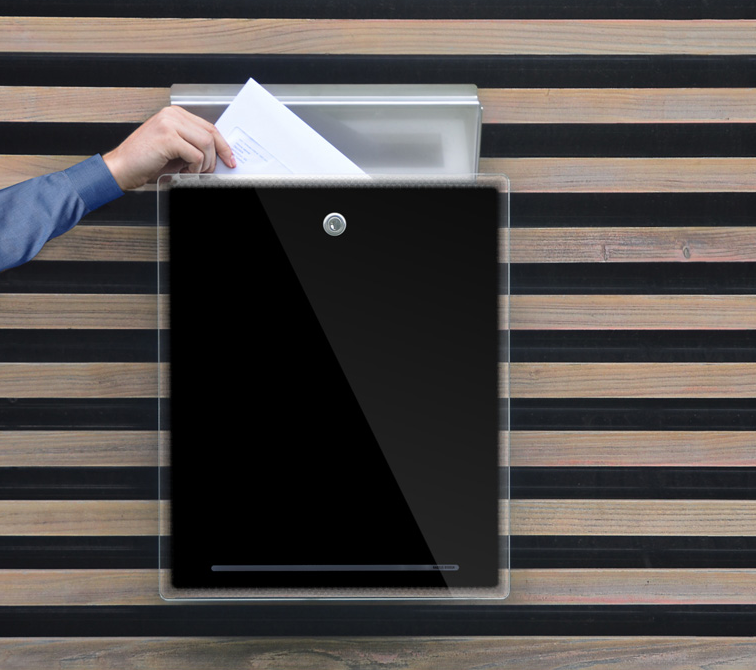 Radius Design Briefkasten Letterman 3 Edelstahl Glas schwarz von Radius Design