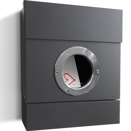 Radius Design Briefkasten Radius RAL 7016 Letterman 2 mit Zeitungsrolle Anthrazitgrau von Radius