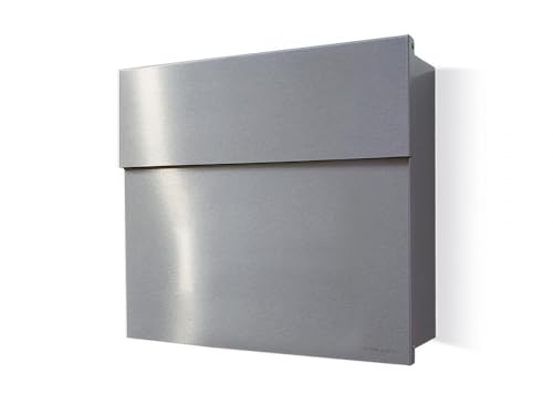 Radius® Designer Briefkasten aus Edelstahl - 10 Jahre Funktions- und Korrosionsgarantie - Postkasten inkl. Montagematerial aus DE – Letterman 4 - Edelstahl von Radius