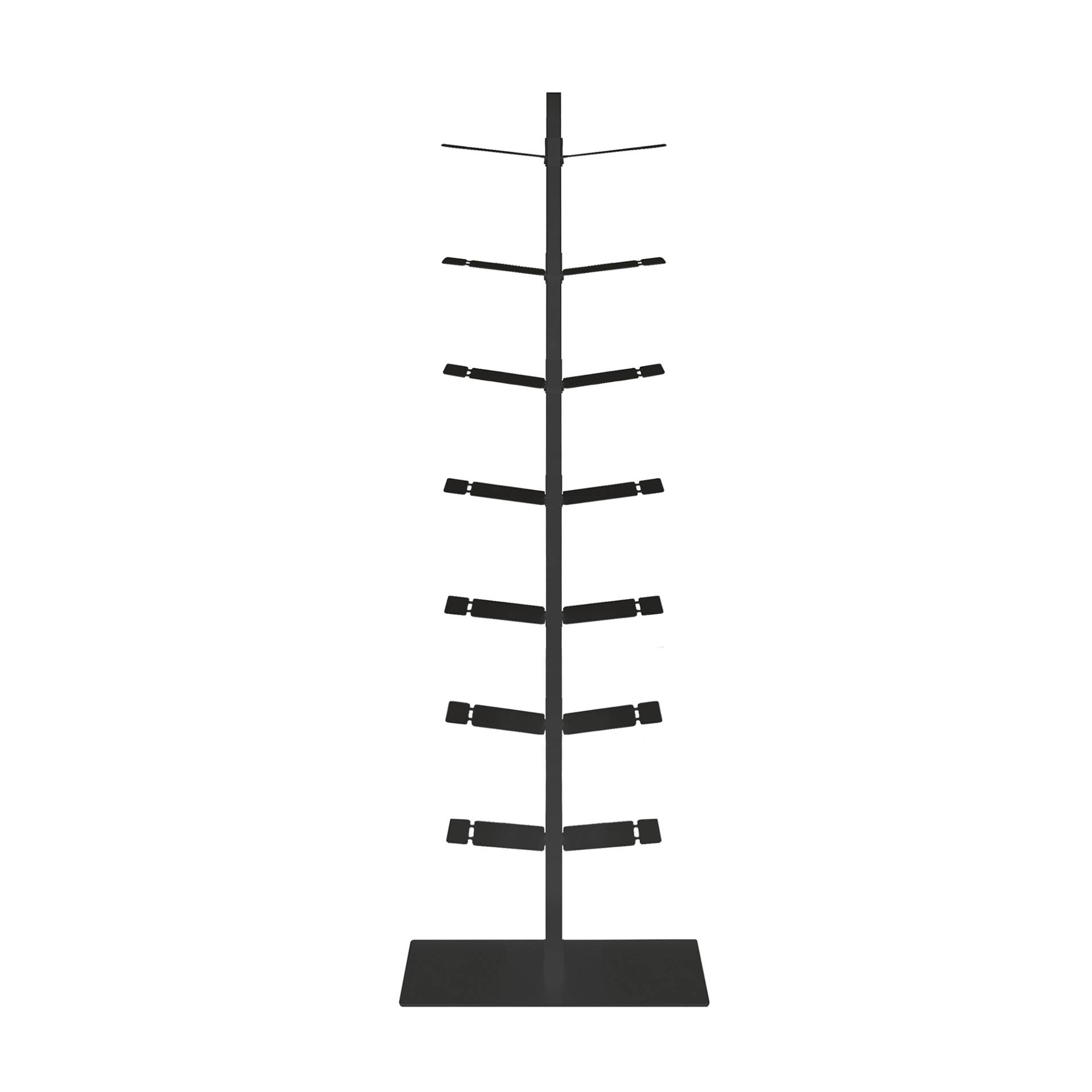Radius - Booksbaum Bücherregal groß - schwarz/pulverbeschichtet/BxHxT 39x170,5x12cm/16 Fächer von Radius