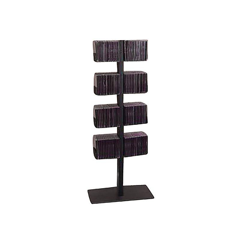 Radius - CD-Baum Standregal doppelt 90cm - schwarz/pulverbeschichtet/8 Fächer/LxBxH 40x25x90cm von Radius