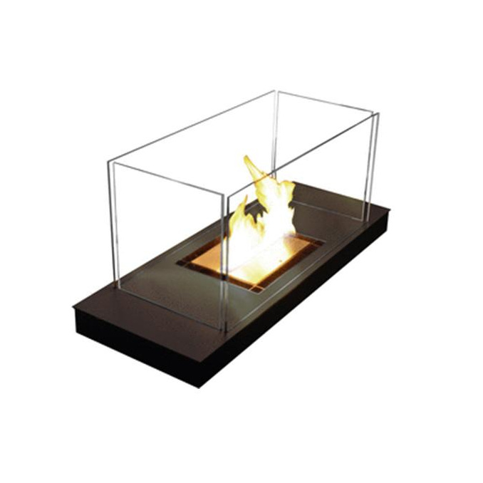 Radius - Uni Flame Feuerstelle - schwarz/Stahl gepulvert/LxBxH 99x40x46cm von Radius