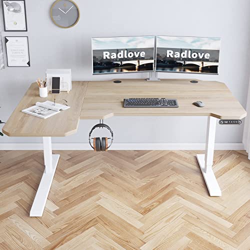Radlove Schreibtisch Höhenverstellbar Elektrisch, 150CM L Form Stehpult,Stehschreibtisch mit 4 Memory-Steuerung mit Tischplatte 2-Fach-Teleskop Stehschreibtisch, Spleißbrett Radlove Schreibtisch Höhenverstellbar Elektrisch, 150CM L Form Stehpult,Stehschreibtisch mit 4 Memory-Steuerung mit Tischplatte 2-Fach-Teleskop Stehschreibtisch, Spleißbrett von Radlove