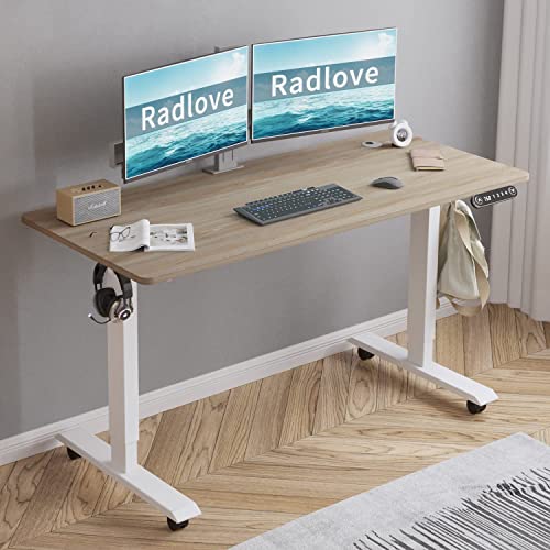 Radlove Schreibtisch Höhenverstellbar Elektrisch Stehpult，120 x 60 cm Stehschreibtisch mit 4 Memory-Steuerung mit Tischplatte 2-Fach-Teleskop Stehschreibtisch, Spleißbrett von Radlove