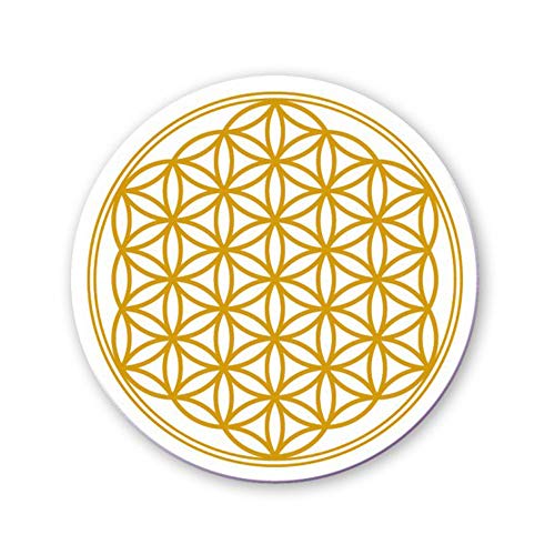 Untersetzer für Flasche oder Krug - Blume des Lebens Mandala Gold, Durchmesser 140mm von Raduly