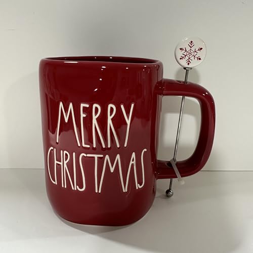 Rae Dunn Kaffeetasse mit Aufschrift "Merry Christmas", Keramik, Rot von Rae Dunn by Magenta