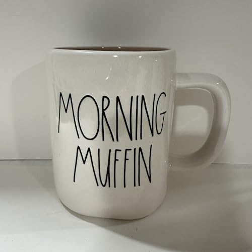 Rae Dunn MORNING MUFFIN Tasse – innen rosa – Keramik – spülmaschinen- und mikrowellengeeignet von Rae Dunn by Magenta