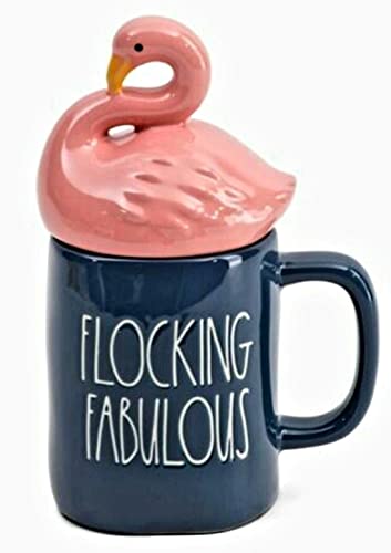 Rae Dunn Kaffeebecher mit dekorativem Keramikdeckel, beflockt, fabelhaft/rosa/marineblau Rae Dunn Kaffeebecher mit dekorativem Keramikdeckel, beflockt, fabelhaft/rosa/marineblau von Rae Dunn