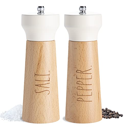 Rae Dunn Salz- und Pfeffermühle 2er Set - Bambus Meersalz Pfeffermühle - Edle Salz- und Pfefferstreuer - Pfeffermühle & Salzmühle, Creme Rae Dunn Salz- und Pfeffermühle 2er Set - Bambus Meersalz Pfeffermühle - Edle Salz- und Pfefferstreuer - Pfeffermühle & Salzmühle, Creme von Rae Dunn