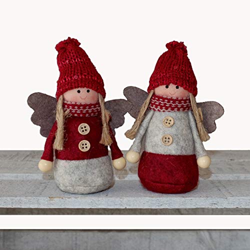 Raebel OHG 2 Stück Engel Farbe dunkelrot/grau Weihnachten Deko Winter Advent von Raebel OHG