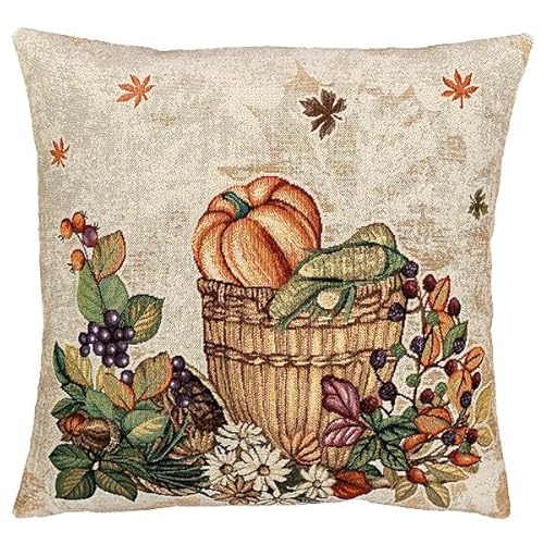 Raebel OHG Kissenhülle Kissenbezug Dekokissen Herbst Gobelin 45 x 45 cm Ecru bunt Kürbisdesign Baumwollmischung Raebel OHG Kissenhülle Kissenbezug Dekokissen Herbst Gobelin 45 x 45 cm Ecru bunt Kürbisdesign Baumwollmischung von Raebel OHG