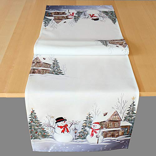 Raebel OHG Tischläufer Druck Zwei Weihnachtsmänner Weihnachten Winter (40 x 140 cm) von Raebel OHG