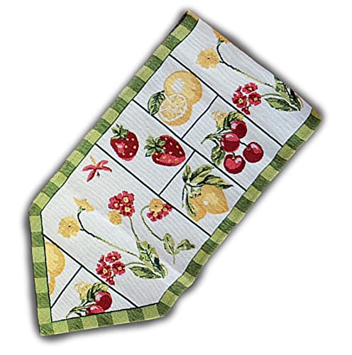 Raebel OHG Tischläufer Gobelin 33x140 cm Läufer Decke Tischdeko Tischdecke Tischdekoration Gewebt (Sommerfrüchte) von Raebel OHG