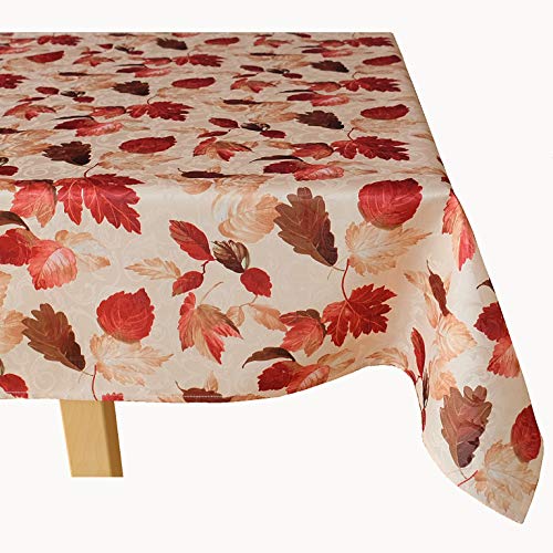 Raebel OHG Tischwäsche Herbstmotiv Blätter Pflegeleicht Decke Herbstdecke Tischläufer Läufer (110 x 110 cm) von Raebel OHG