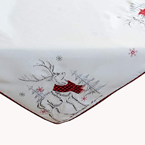 Raebel OHG Tischwäsche Stickerei Applikation Hirsch Weihnachten Winter (85 x 85 cm, Rot) von Raebel OHG