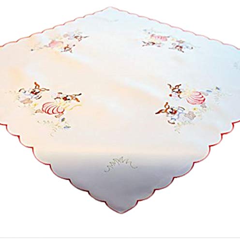 Raebel Preiswerte Tischdecke 85 x 85 cm Eckig Ostern Bunt Mitteldecke Ostertischdecke Polyester Osterdecke (Hasenpaar Rot Bunt) von Raebel OHG