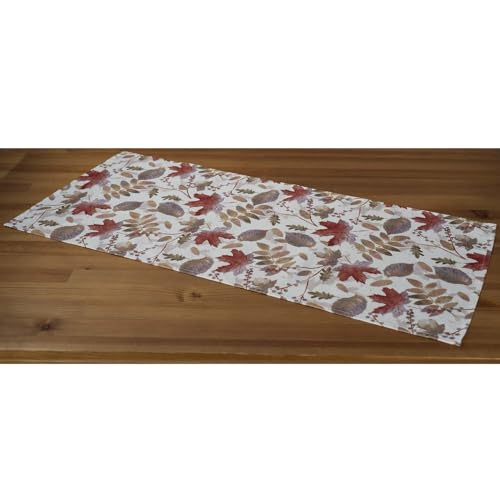 Tischdecke Druckdesign Blätter Allover mit Goldlurex Kissenhülle (40 x 90 cm) von Raebel OHG