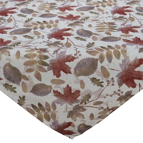 Tischdecke Mitteldecke Tischläufer Kissenhülle Druckdesign Blätter Allover mit Goldlurex in herblichen Tönen (110 x 110 cm) von Raebel OHG
