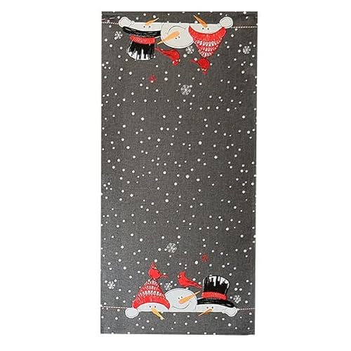 Tischdecke Mitteldecke Tischläufer Kissenhülle Weihnachten grau mit Applikationen Kurbelstickerei winterliche Kantengucker (40 x 140 cm) von Raebel OHG