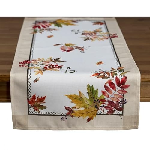 Tischdecke Mitteldecke Tischläufer Kissenhülle große Decken rund und eckig Design Blätter (40 x 90 cm) von Raebel OHG