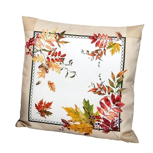 Tischdecke Mitteldecke Tischläufer Kissenhülle große Decken rund und eckig Design Blätter (Kissenhülle 40 x 40 cm) von Raebel OHG