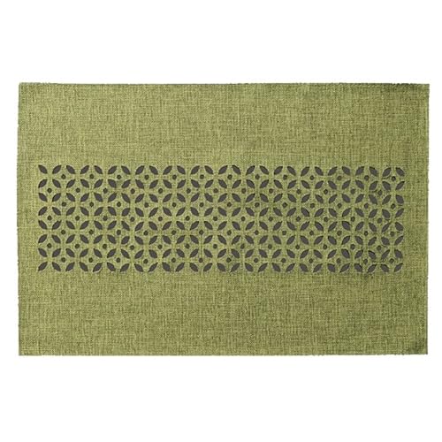 Tischdecke Mitteldecke Tischläufer Kissenhülle grün meliert mit dekorative Lochstanzung Durchbrochene Ornamente (30 x 45 cm) von Raebel OHG