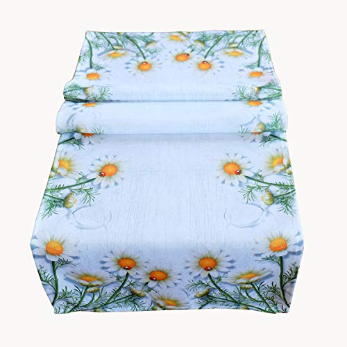 Raebel Tischläufer 40 x 140 cm Tischdecke Mitteldecke Sommer Frühling Tischdeko weiß Bunt Blumen von Raebel OHG