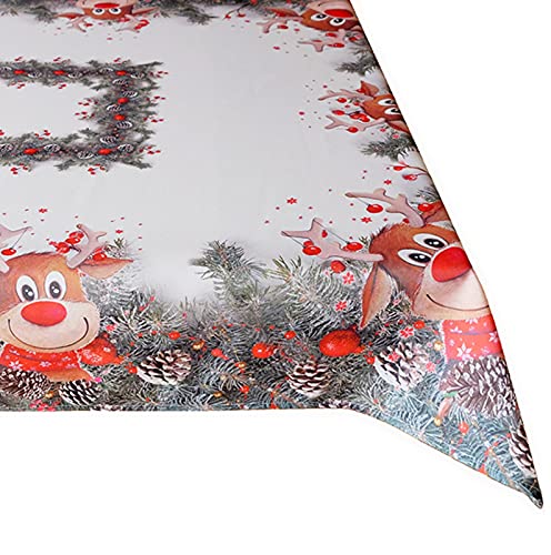 Raebel OHG Tischserie 'ELCH MIT ROTER Nase' hochwertiges Druck-Motiv - Eyecatcher im Winter und zu Weihnachten (130 x 170 cm) von Raebel OHG